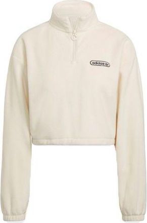 adidas (WMNS) adidas Retro Luxury 1/4 Zip Cropped Sweater Beige HL0047