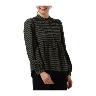 Levete Room Groene Vela Blouse - Dames - Blouses - Groen - XS - Polyester - Overhemden