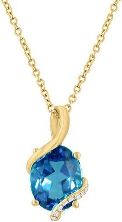 Effy Oval London Blue Topaz & Diamond Pendant Necklace at Nordstrom Rack, Size 18