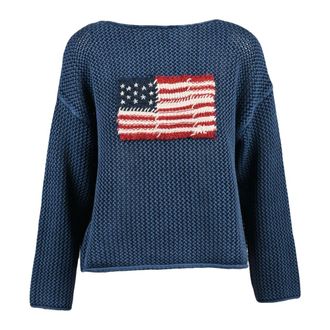 Polo Ralph Lauren Round-neck Knitwear, female, Blue, Size: M Maglia in tricot