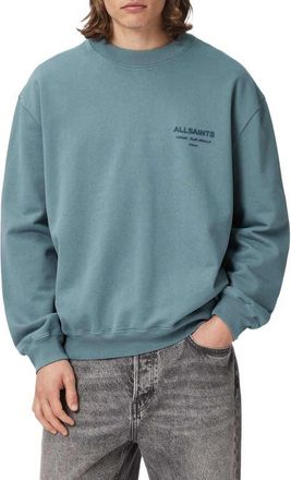 AllSaints Xander Crewneck Sweatshirt in Lunar Blue at Nordstrom, Size Xx-Large