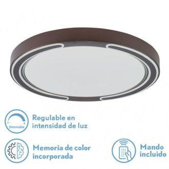 Fabrilamp Fabrilamp - Plafon 72w Asher Marron 3000-4000-6500k 5616lm 6x50x50cm Remoto+reg.int+memoria