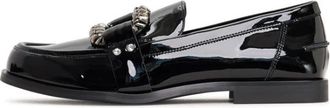 Cesare Gaspari Loafers met Kristallen Versiering Bagheera - Dames - Loafers - Zwart - 36 EU - Leer - Schoenen