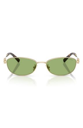 Tiffany & Co. 56mm Oval Sunglasses in Pale Gold /Green at Nordstrom