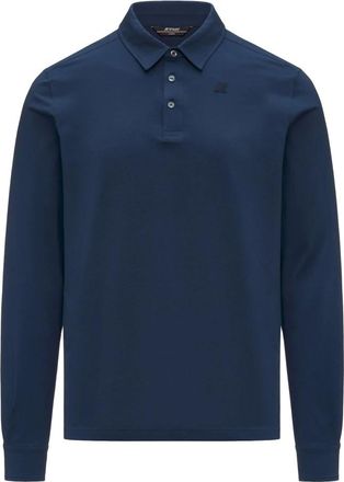 K-Way Tibor LT Stretch Jersey Slim - Heren - Polos - Blauw - M - Katoen - Tops