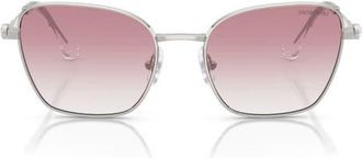 Swarovski 55mm Gradient Pilot Sunglasses in Silver at Nordstrom