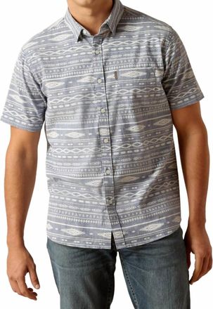 Ariat Mack Stretch Modern Fit Shirt In Chambray Blue