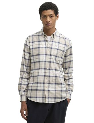 Barbour Geruit overhemd Barbour Tailored Fit blauw met borstzak