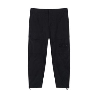 Stone Island Wrinkled Corduroy 500-Tc Relaxed-Fit Trousers - male - Stone Island - Training Trousers & Tights - Black - W32 - Sport