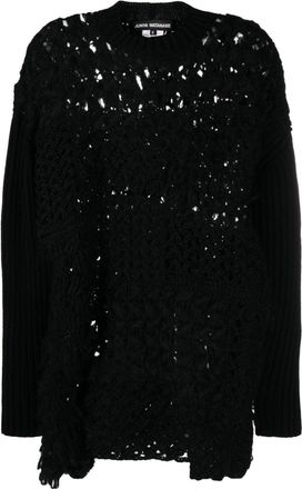 Junya Watanabe panelled open-knit jumper - women - Acrylic/Wool/Nylon/Rayon - S - Black
