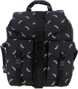 Ganni Re-Tech Zaini E Valigie Nero-Donna