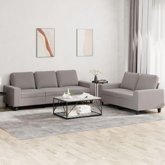 vidaXL Vidaxl - Juego De Sof&aacute;s 2 Piezas Tela Gris Taupe