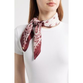 Lele Sadoughi Paisley Square Satin Scarf in Merlot Paisley at Nordstrom