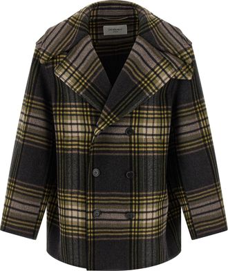 Saint Laurent Caban Coat Trench E Impermeabili Multicolor-Donna