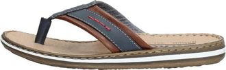 Rieker Flip Flop 21072 - Heren - Slippers - Bruin - 43 EU - Leer - Schoenen