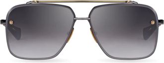 Dita Eyewear Mach-Six Geometric Square Frame Sunglasses with Gold-tone Accents