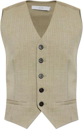 Iro Sonnie Vest - Dames - Gillet - Groen - L - Katoen - Kostuums