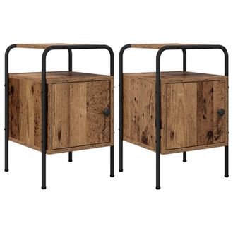vidaXL Mesa De Noche 2 Uds. Madera Envejecida 35 X 36,5 X 56 Cm Vidaxl