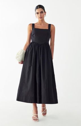 Willa Lyla Midi Dress in Black at Nordstrom, Size 10