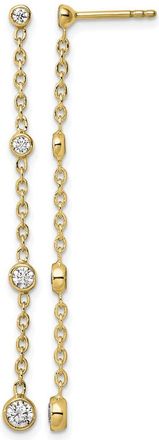 Diamond2Deal 14k Gold 1/2 ct Lab Grown Diamond Graduated Dangle Earrings VS Clarity, D-E Color