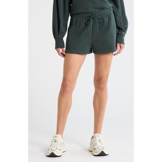 Zella Go Easy French Terry Shorts in Green Timber at Nordstrom, Size X-Small