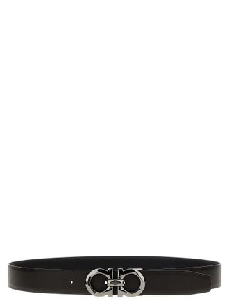 Ferragamo Reversible Calfskin Belt - Black