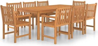 vidaXL Conjunto De Comedor De Jard&iacute;n De 9 Piezas, 200 X 100 Cm, Madera Maciza De Teca Vidaxl