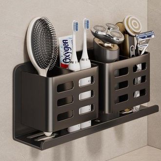 OEM Porta Spazzolini In Alluminio, Staffa Di Montaggio Autoadesiva, Porta Spazzolini Da Doccia, Porta Rasoio, Adatto Per Spazzolino Da Denti, Dentifricio,