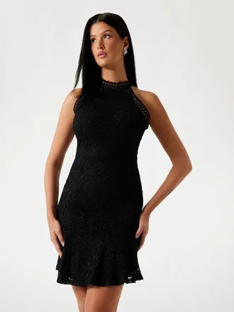 Guess Black Polyamide Cocktail Womens Dress