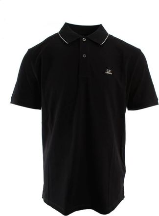 C.P. Company Stretch Piquet Korte Mouw Polo - Heren - Polos - Zwart - XL - Katoen - Tops