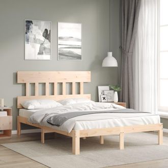 vidaXL Estructura De Cama Sin Colch&oacute;n Madera Maciza De Pino 140x190 Cm Vidaxl