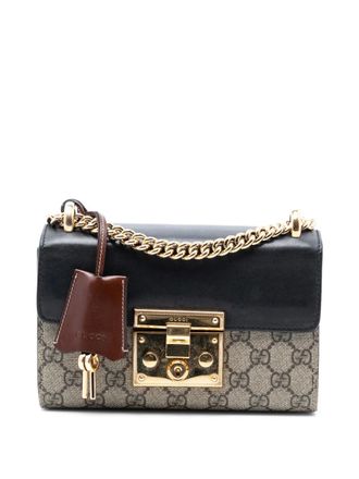 Gucci 2016-2025 Small GG Supreme Padlock crossbody bag - Marrone