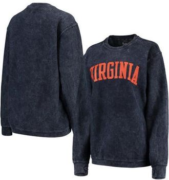 Pressbox Womens Pressbox Navy Virginia Cavaliers Comfy Cord Vintage Wash Basic Arch Pullover Sweatshirt at Nordstrom, Size Xx-Large