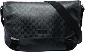 Gucci Pre-owned Canvas Crossbody Bag - unisex - Vintage Schoudertas - Zwart - ONE Size - Vintage