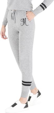 Dee Ocleppo Broeken, Dames, Grijs, M, Cashmere Joggers met Geborduurde Initialen