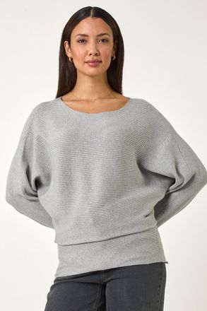Roman Ribbed Batwing Knit Jumper