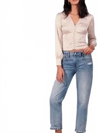 Abercrombie & Fitch Mid Rise Boyfriend Jeans In Blue