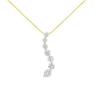 House of Brilliance AGS Certified 14K Yellow Gold 2.0 Cttw Diamond Journey 18 Pendant Necklace at Nordstrom