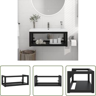 vidaXL vidaXL Struttura in ferro - Struttura per Lavabo a Parete Nera 79x38x31 cm in Ferro