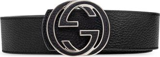 Gucci Omkeerbare Interlocking G riem - Zwart