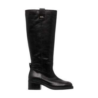 Karl Lagerfeld Schoenen, Dames, Zwart, 41 EU, Leer, Brooklyn Hoge Laarzen