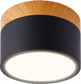 OEM Foco De Techo Led Redondo De Aluminio, 7 W, &Oslash;110 Mm, 230 V, Para Pasillo, Dormitorio, Comedor, Cocina, Sal&oacute;n, Negro Mate, Blanco C&aacute;lido 3000 K