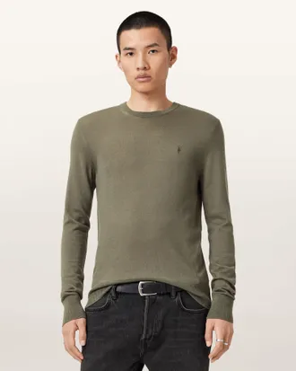 AllSaints Mode Merino Crew Neck Ramskull Sweater
