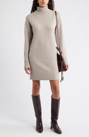 Nordstrom Long Sleeve Wool & Cashmere Sweater Dress in Tan Etherea Heather at Nordstrom Rack, Size Xx-Large