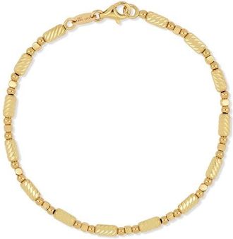 Bony Levy 14K Gold Diamond Cut Beaded Chain Bracelet at Nordstrom, Size 7.5