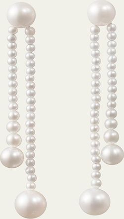 Sophie Bille Brahe Grand Ruban de Perle 2-Strand Long Drop Earrings