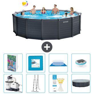 Intex Piscina Graphite Panel Redonda - 478x124 Cm - 9-piezas S674