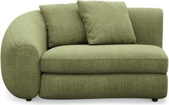 Castlery Fable Left Arm Sofa Customized, (Washed Chenille) Moss, Machine Washable, Ultra Deep Seats for Sofas, Castlery Brand
