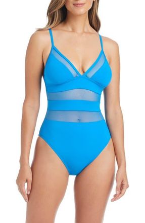 Bleu Rod Beattie Cross Back One-Piece Swimsuit in Blvd Bleu at Nordstrom, Size 12
