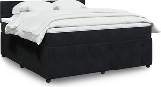 vidaXL Vidaxl - Cama Box Spring Con Colch&oacute;n Terciopelo Negro 180x200 Cm